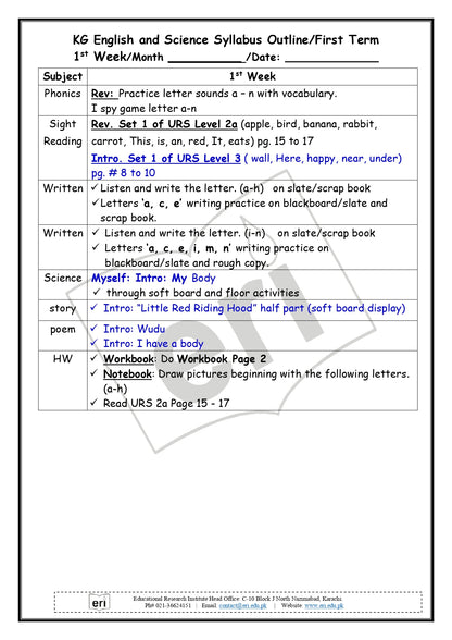 Kindergarten Planner
