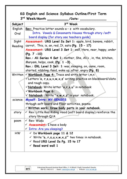 Kindergarten Planner
